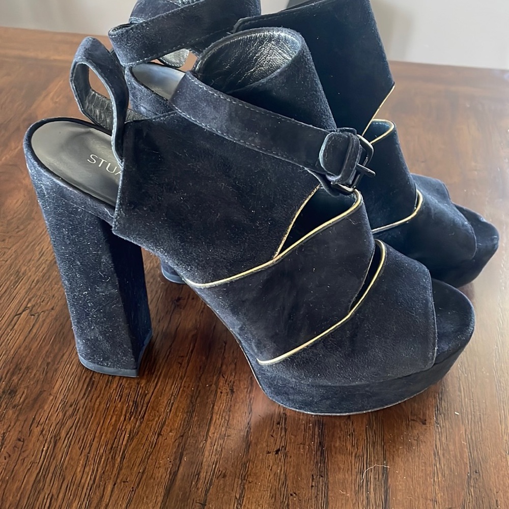 Sky high Stuart Weitzman black suede heel